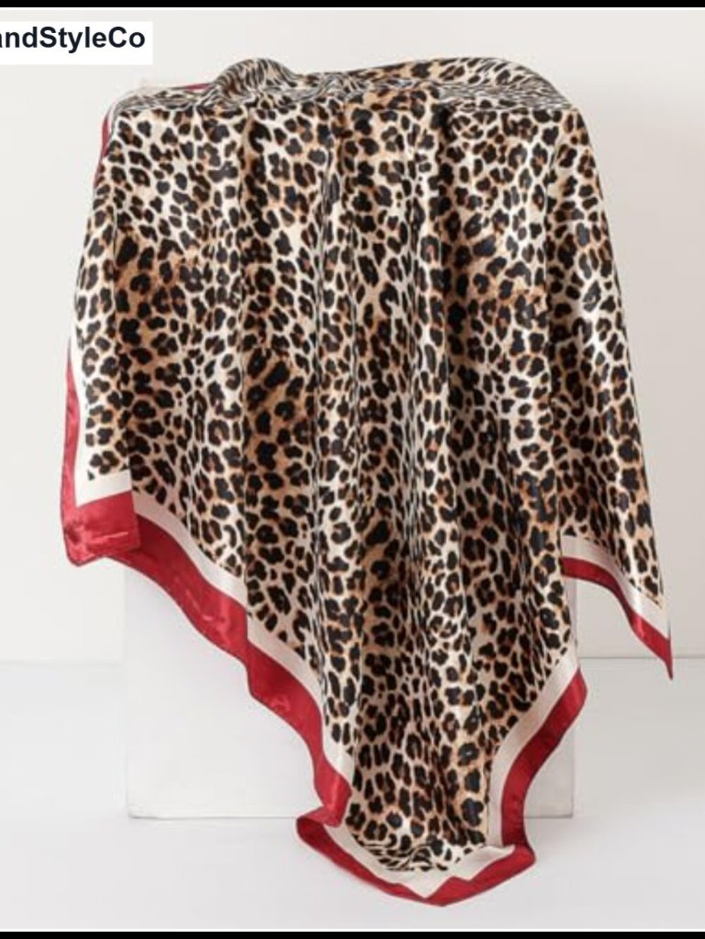 Leopard Print Silk Feel Head Scarf 35x35 - Picture 2 of 5